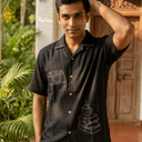 Vienna Embroidered Shirt - Black