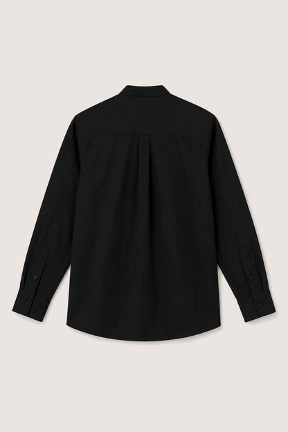 Osaka Kimono Cotton Linen Shirt - Black
